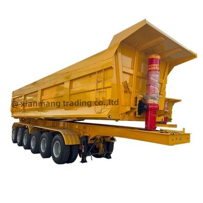 Beli 3/4 Axle Belakang Dump Semi Trailer, Silinder Hydraulic U Tipe 20 Ton 50 Ton Tipper Dump Truck Dijual online manufacture