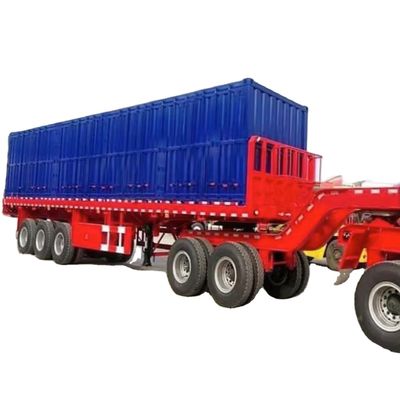 Beli 3 Axles 40 Ft Low Bed Container Trailer, Flatbed Semi Trailer Untuk Dijual Di Tanzania Dan Kenya online manufacture
