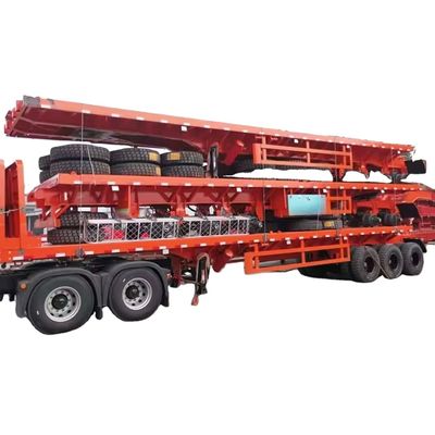 Beli 70 ton 3 axles flatbed Semi Trailer Pan Trailer Semi Truck flatbed Trailer 40 kaki 12 meter Untuk dijual online manufacture