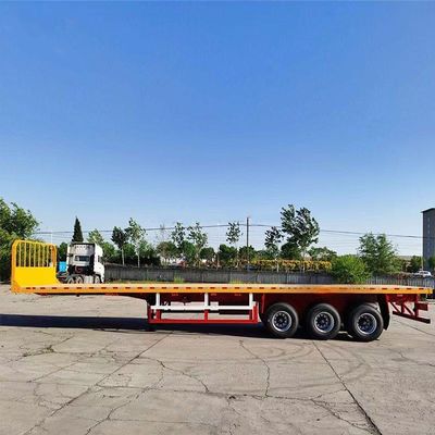Beli 3-Axis / 4-Axis / 5-Axis 40 kaki Kontainer Karbon Baja Aluminium Pengangkutan Lempeng Lempeng Semi-Trailer Ban Asli (12R20) online manufacture