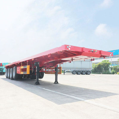 Beli 12500*2500*1600 MM Lembar baja Kontainer datar Semi-Trailer dengan 3/4-Axis dan Suspensi Udara yang dapat disesuaikan Suspensi baja online manufacture