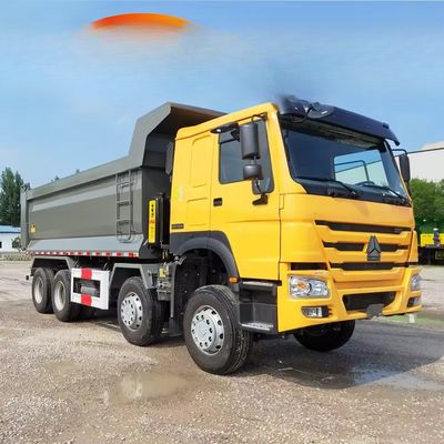 Harga yang bagus Howo Euro 4 380hp 8x4 Dump Truck dengan sistem kemudi ZF8118 dan kapasitas 50 ton on line