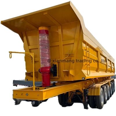 Harga yang bagus Heavy Duty Dump Semi Trailer Dan U Tipe 50/60 Ton Truck Trailer Tandem Hydraulic Tipping Box Tipper Trailer Untuk Dijual on line