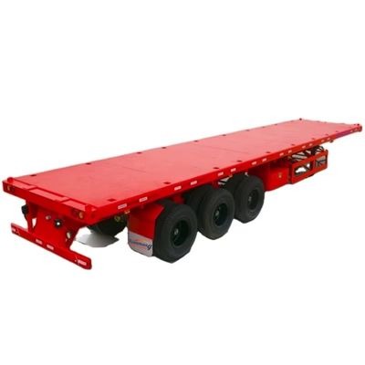 Harga yang bagus Disesuaikan Container Pengiriman Semi Trailer, 3 Axles 40 Ft Digunakan flatbed Semi Trailer on line