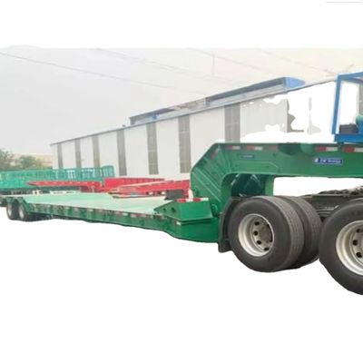 Harga yang bagus 80 Ton 3 Axle Low Bed Trailer Detachable Gooseneck Lowboy Trailer Untuk Dijual Di Guinea Dan Kenya on line