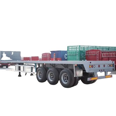 Harga yang bagus 3 Dan 4axel 40ft 50ft 60ft Container Flatbed Trailer Tanzania Digunakan Flatbed Semi Trailer Untuk Dijual on line
