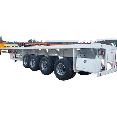 Harga yang bagus 3 4 Axles Flat Bed Semi Trailer 40 Ft Container Flatbed Semi Trailer Untuk Dijual Di Tanzania on line