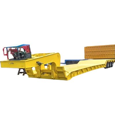 Harga yang bagus 3 Axle 80ton Detachable Gooseneck Lowbed Semi Trailer Heavy Duty Lowboy Trailer Untuk Ghana on line