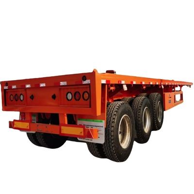 Harga yang bagus Komersial 3 Axle Extendable 40ft 60 Ton flatbed Semi Trailer, Platform Semi Trailer Untuk Traktor Truk Dan Pengangkutan Kargo on line