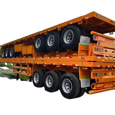 Harga yang bagus 3 4 Axle 40ft 50 Ton flatbed Container Semi Trailer Transport Semi Trailer Untuk Dijual on line