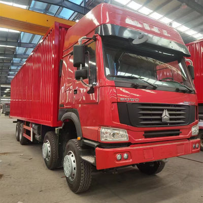 Harga yang bagus 8X4 LHD 371-Kekuatan Kuda HOWO Truk kargo dengan setelan kemudi dan tenaga kuda yang dapat disesuaikan Ban 12.00R20 Mesin WEICHAI on line