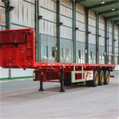 Harga yang bagus 40ft Original Axle Disesuaikan Fuwa Axle Bpw Axle 3-Axis Plat Baja Kontainer Semi-Trailer Plat Panjang 12500*2500*1600mm on line