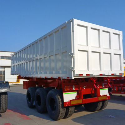 Harga yang bagus 12 Ban 3-Axis JOST E100 Dump Semi-Trailer dengan Ketebalan Dinding Sisi 6mm dan Gear Pendaratan Dua Kecepatan on line