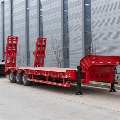 Harga yang bagus 4/5/6mm Tepak Lattice Board Platform Bagian Bawah 3/4 Axle 12.00R20 Ban 40 Ton 60 Ton 80 Ton 100 Ton Low Bed Plate Semi-Trailer on line