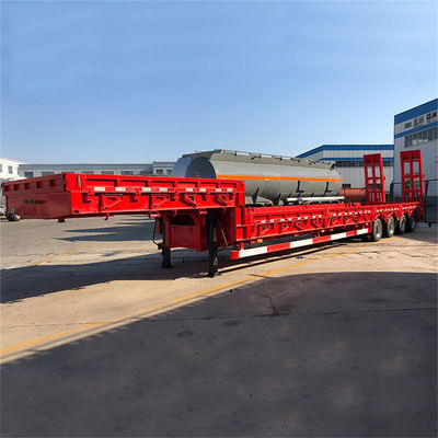 Harga yang bagus 4 Axles 80T Heavy Duty Lowbed Trailer Dengan Wideners Dengan Suspensi Mekanis dan Spring on line