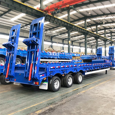 Harga yang bagus Dikustomisasi 12R22.5 Tipe Ban 3-Axle 12-Tire Low Bed Semi-Trailer dengan JOST 2,0 inci King Pin on line