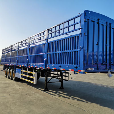 Harga yang bagus 3/4 Axle 60/80 Ton 12R20 Ban Tanah Pelita Kargo Semi-Trailer Pengangkutan Hewan Trailer dengan sistem rem garis ganda on line